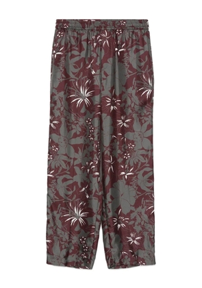 Gucci floral-print silk trousers - Grey