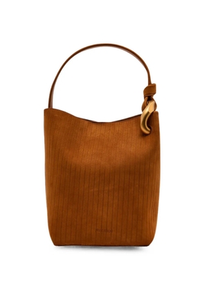 JW Anderson logo-debossed leather bucket bag - Brown