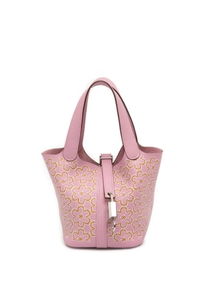 Hermès Pre-Owned 2022 Micro Swift Lucky Daisy Picotin Lock 14 handbag - Pink
