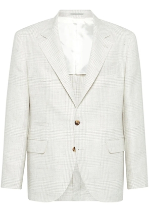 Brunello Cucinelli checked-pattern blazer - Neutrals
