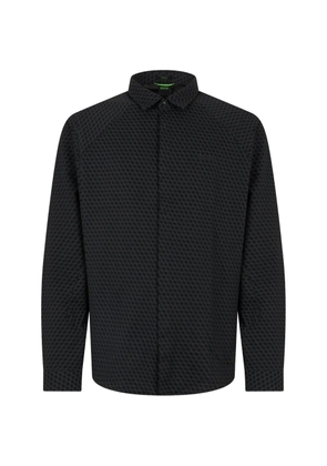 BOSS geometric-print long-sleeve shirt - Black