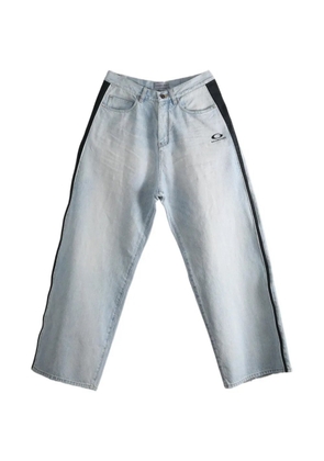 Balenciaga logo-print baggy jeans - Blue