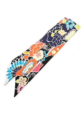 Hermès Pre-Owned 2021-2026 Bingata Silk Twilly Scarf scarves - Black