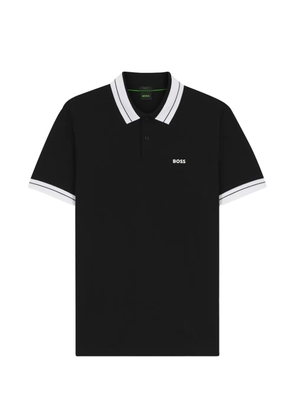 BOSS logo-embroidered polo shirt - Black