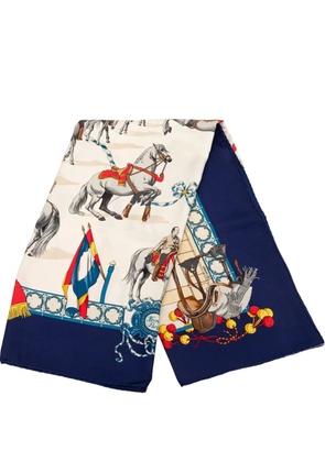 Hermès Pre-Owned 2000-2026 Real Escuela Andaluza Del Arte Ecuestre Silk Scarf 90 scarves - White