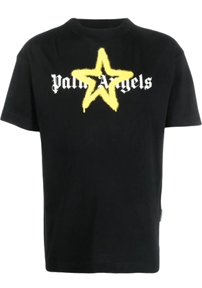 Palm Angels Star Sprayed logo-print T-shirt - Black