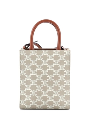Celine Pre-Owned Vertical Cabas Tote Triomphe Coated Canvas Mini satchel - Neutrals