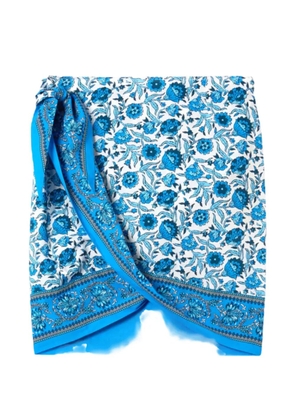 MC2 Saint Barth Angie pareo floral batik print wrap skirt - Blue