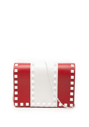 Valentino Garavani Pre-Owned 2000-2017 Leather Colorblock Rockstud Wallet On Chain crossbody bag - Red