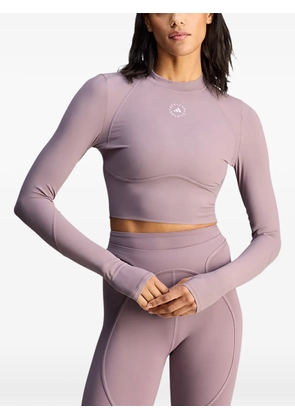 adidas x Stella McCartney long-sleeve cropped top - Purple