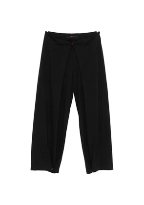 Ma+ wrap-front wide-leg trousers - Black