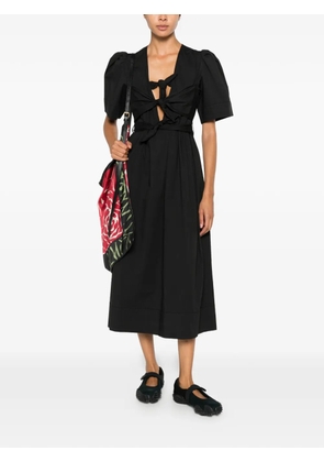 GANNI satin-finish midi dress - Black