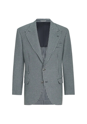 Brunello Cucinelli houndstooth-pattern blazer - Blue