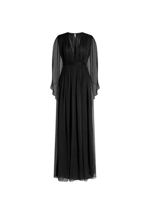 Alberta Ferretti V-neck silk dress - Black
