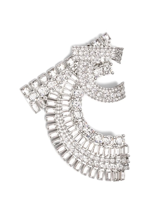 Ferragamo crystal-embellished brooch - Silver
