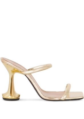 Ottange Lotus leather heeled sandals - Gold