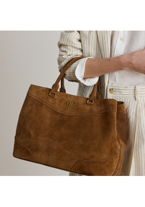 Perforated Suede Large Marcy Satchel