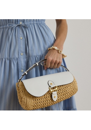 Straw-Leather Medium Tasha East-West Bag