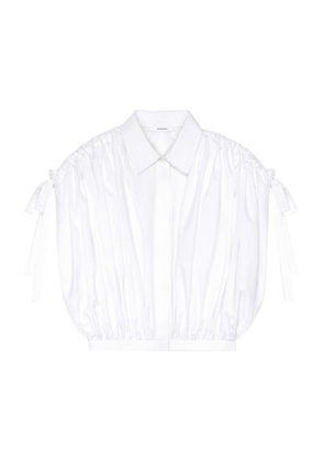 Shirt with high ruffled collar