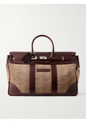 Brunello Cucinelli - Herringbone Canvas and Leather Weekend Bag - Men - Brown