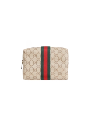 Coated GG Canvas and Web Cosmetics Case
