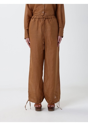 120% LINO Pants Woman color Leather