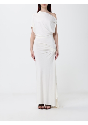 120% LINO Dress Woman color Natural
