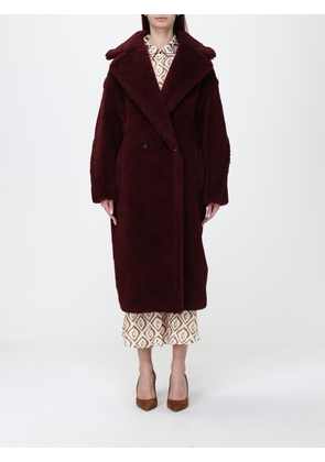 MAX MARA Fur Coat Woman color Burgundy