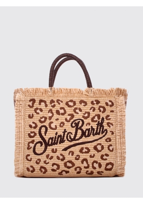 MC2 SAINT BARTH Colette Raffia Handbag with Floral Motif and Logo by