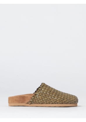 DRAGON DIFFUSION Woven Leather Sabot Mules with Low Heel and Round Toe