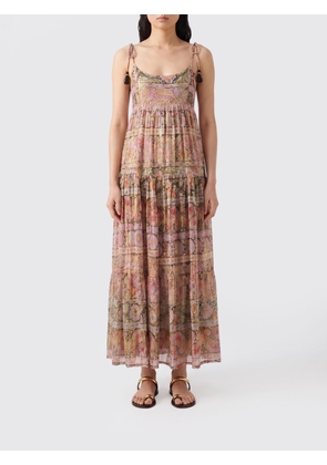 RIXO LONDON Ethnic Print Viscose Blend Midi Dress with Thin Straps