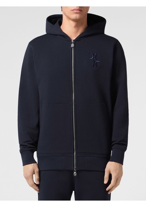 BILLIONAIRE Cotton Zip-Up Hoodie with Embroidered Logo