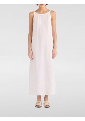 MOMONÌ A-Line Linen Midi Dress with Off-the-Shoulder Design and Back Slit