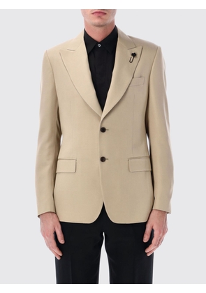 LARDINI Slim Fit Single-Breasted Blazer in Viscose and Silk with Peak Lapels