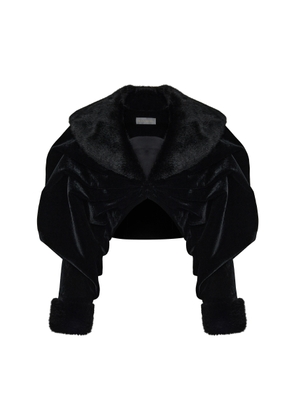 Rasario Cropped Velvet & Faux Fur Coat - Moda Operandi