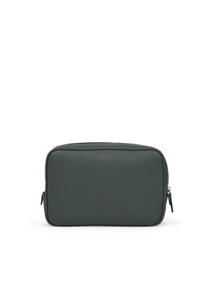Smythson Organiser Tech Pouch In Panama In Slate Green