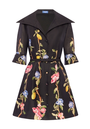 Leo Lin Genevieve Floral-Print Linen-Blend Button-Up Mini Dress - Moda Operandi