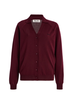 Miu Miu Button-Down Wool Cardigan - Moda Operandi