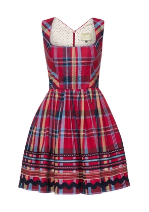 Lena Hoschek Zilly Plaid Linen-Cotton Mini Dress - Moda Operandi
