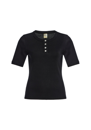 Flore Flore Jess Cotton Henley T-Shirt - Moda Operandi