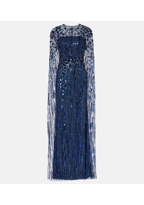 Jenny Packham Ruby sequined caped gown