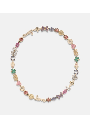 Sydney Evan 14kt gold charm necklace with diamonds