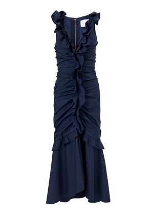 Carolina Herrera Ruffled Cotton Midi Dress - Moda Operandi