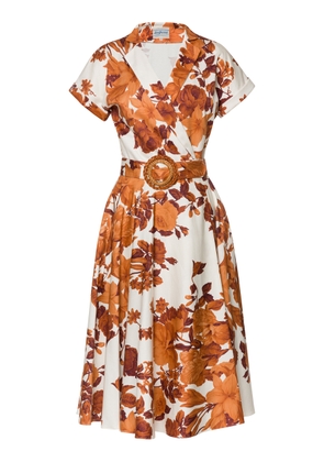 Lena Hoschek Ciel Printed Stretch-Cotton Midi Dress - Moda Operandi