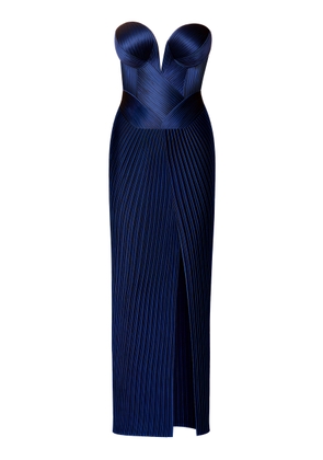 SemSem Engineered Plissé Bustier Maxi Dress - Moda Operandi