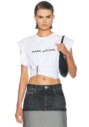 Marc Jacobs Pop J Marc Logo Drape Seam Tee in White - White. Size XS (also in ).