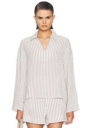 TOVE Leighton Top in White Stripe - White. Size 40 (also in 34, 36, 38, 42).