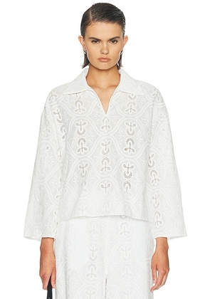 TOVE Leighton Top in White - White. Size 42 (also in 34, 36, 38, 40).