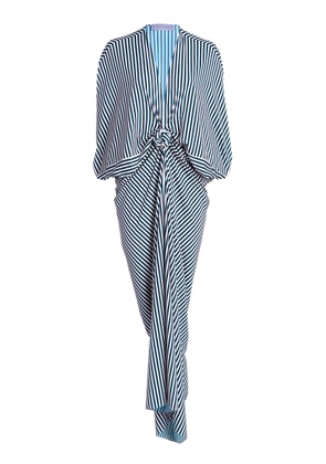 Silvia Tcherassi Fiore Gathered Crepe Tunic Maxi Dress - Moda Operandi