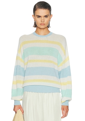 SEROYA Cassian Sweater in Pastel Stripe - Cream. Size S (also in XS, M, L, XL).